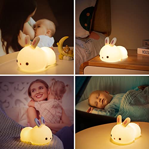 Bunny Squishy Gifts for Kids Night Light with Remote