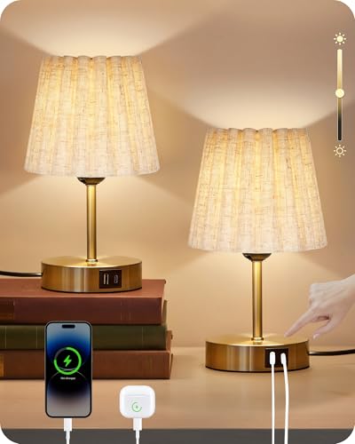 Small Bedside Table Lamps Set of 2 (2 Count)
