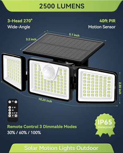 2500LM Solar Lights (4 Count)