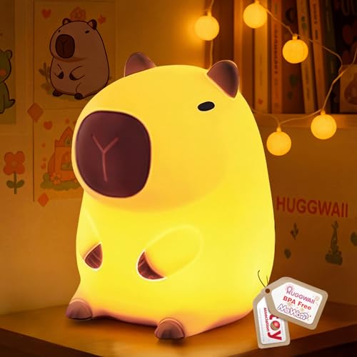 Huggwaii Squishy Capybara Night Light for Kids