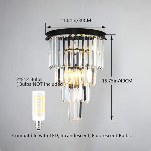 Black Crystal Wall Sconce