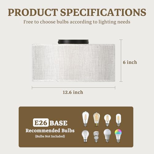 13Inch Modern Semi Flush Mount Ceiling Light