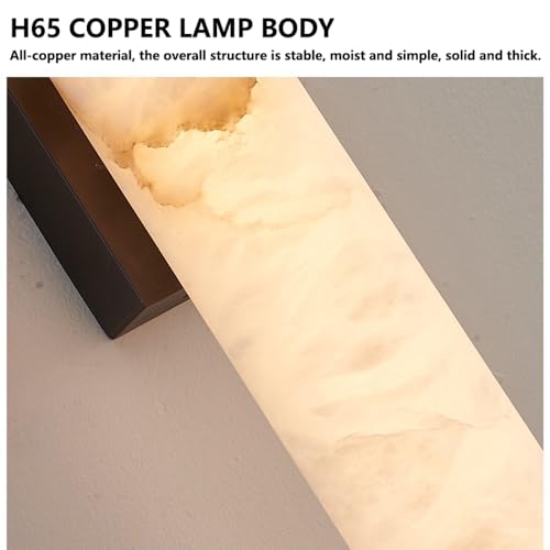 Spanish Natural Marble Wall Sconces Strip Alabaster Wall Lighting All Copper Indoor Nordic Sconce Wall Lamps for Bedroom Staircase Living Room Corridor