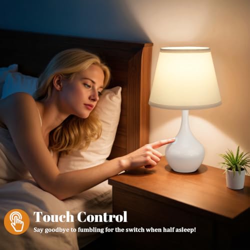 16.1" Touch Table Lamp for Nightstand (2 Count)