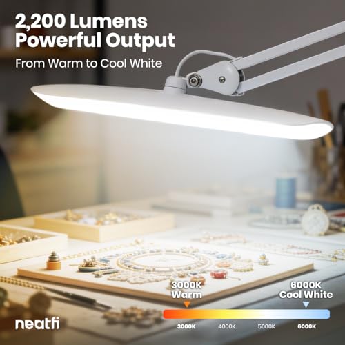 XL 2200 Lumens 20W LED Desk Lamp with Clamp