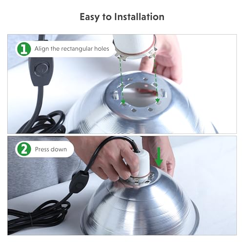 Clamp Lamp Light Socket with 10.5 Inch Aluminum Reflector and Ceramic Base