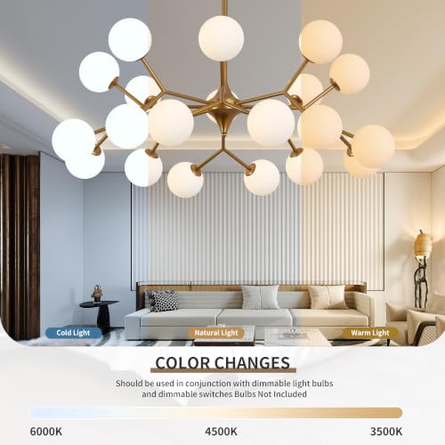 42" Reddish Sand Gold Sputnik Chandelier 20