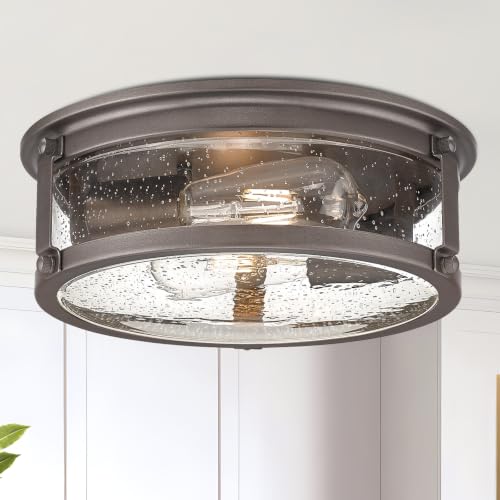 Vintage Oil Rubbed Bronze Flush Mount Ceiling Light (Oil-Rubbed Bronze)