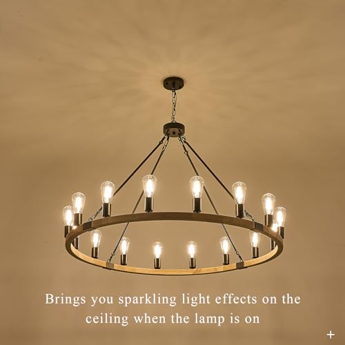 Natural Wooden Wagon Wheel Chandelier 16