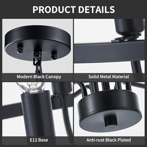 30" Black Chandelier