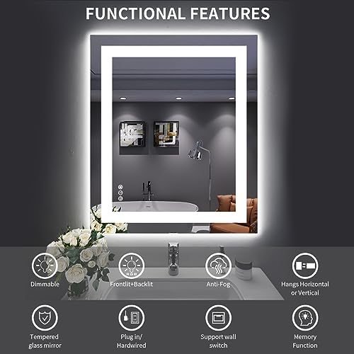 30X36 LED Bathroom Mirror with Lights