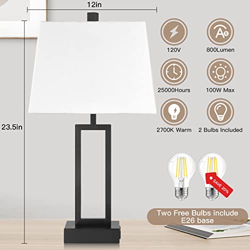 23.5" Touch Control Table Lamps Set of 2 (2 Count)