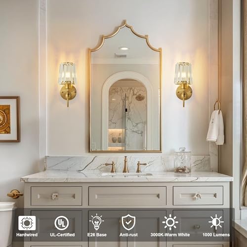 Hardwired Crystal Wall Sconces Set of 2 (2 Count)