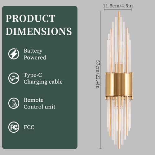 Battery Operated Crystal Wall Sconce