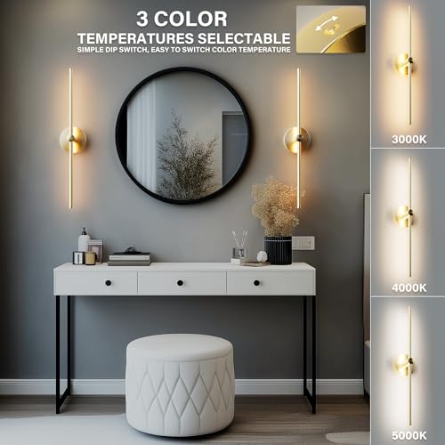 24 Inch LED Indoor Linear Wall Sconces Set of Two (2 Count)