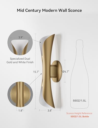 Gold Wall Sconces Mid Century Modern Movie Theater Lights for Wall