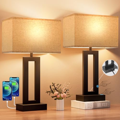 19.6" Touch Lamps for Nightstand (2 Count)