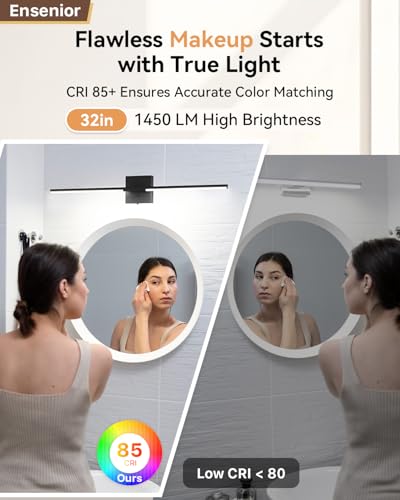 32" Modern Black Bathroom Vanity Lights