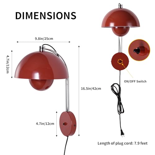 Mid Century Modern Bud Plug in Wall Sconces