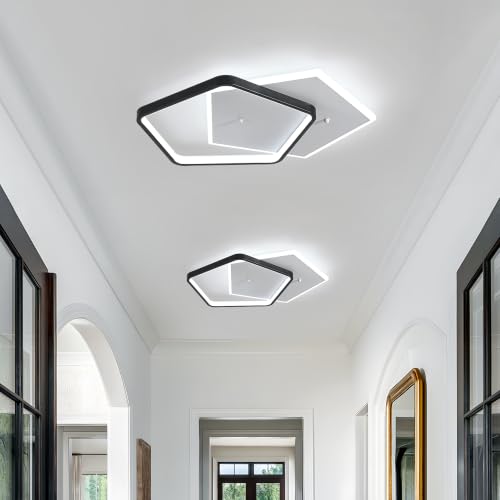Modern LED Ceiling Light Fixture Dimmable Black Flush Mount Ceiling Lamp