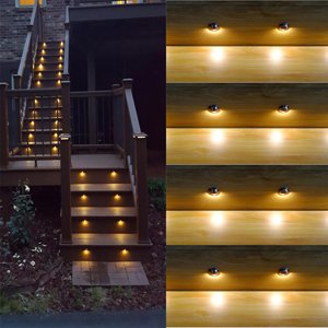 Warm White Low Voltage LED Deck Lights kit Φ1.38 Outdoor Garden Yard Decoration Lamp Recessed Landscape Pathway Step Stair Warm White LED Lighting