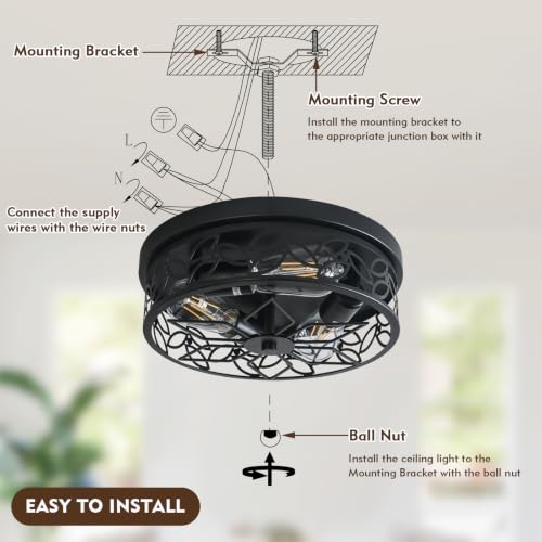 12.6" Gold Accent Flush Mount Ceiling Light (Black)