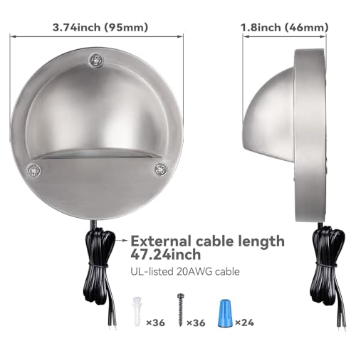 12 Pack 5CCT 3.74inch Low Voltage LED Deck Light (12 Count)