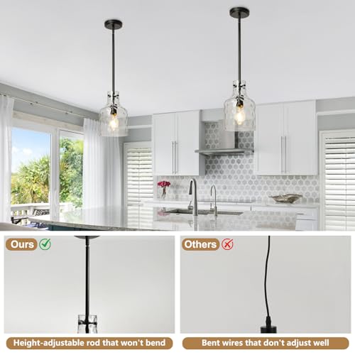 Industrial Glass Pendant Lights for Kitchen Island