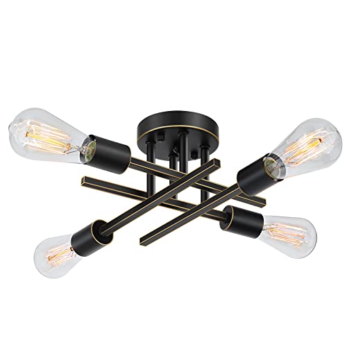 4 Light Semi Flush Mount Ceiling Light