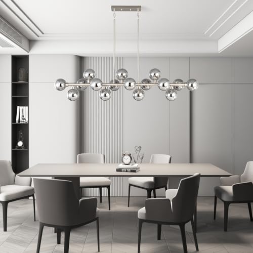 55" L Brushed Nickel Linear Chandelier 16