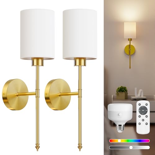 20.67 inch Battery Operated Wall Sconce Set of 2 (2 Count)