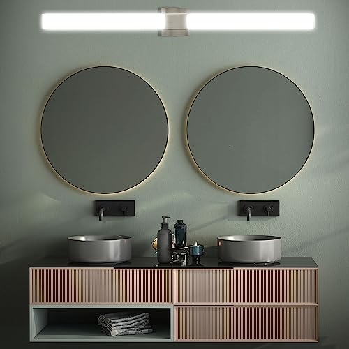 LED Bathroom Vanity Light Fixtures Square 48 Inch Brushed Nickel 5 CCT 2700K