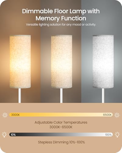 Dimmable Floor Lamps for Living Room with Remote and Foot Switch