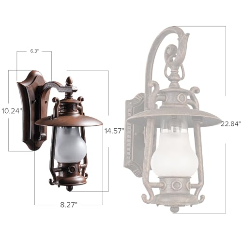 Small Rustic Lantern Wall Sconce Outdoor & Indoor