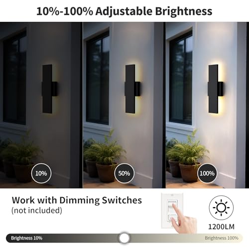2 Pack 15.75 inch Modern LED Outdoor Wall Light (2 Count)