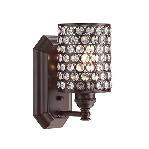 2 Pack 1 Light Polyhedral Crystal Modern Oil Rubbed Bronze Wall Sconce Light Fixture (2 Count)