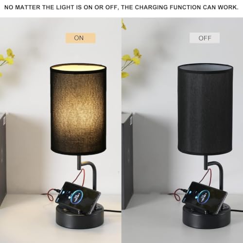 Table Lamp with 3 USB Charging Ports (2 Count)