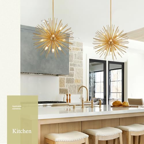 24" Gold Sputnik Chandelier 9
