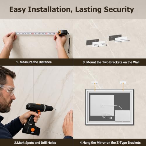 28"x48" LED Bathroom Mirror with Lights