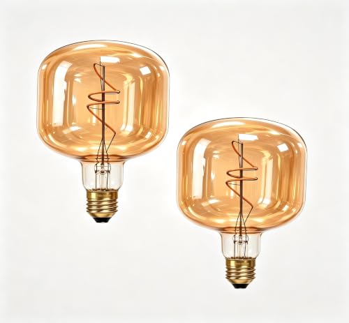 Large Amber Glass Edison LED Dimmable 2200K Vintage E26 5W
