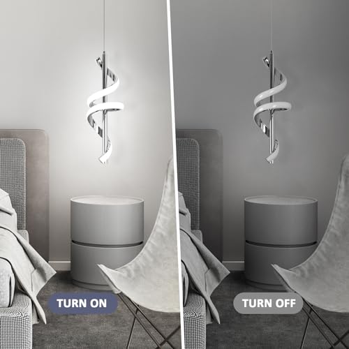 Modern Pendant Light Kitchen Island Lighting 6000K Chrome LED Pendant Light Fixtures Over Island Adjustable Height Pendant Lighting for Kitchen Island Dining Room Bedroom Pendant Lamp