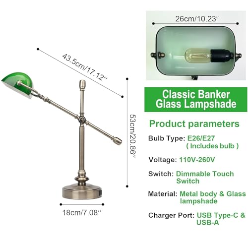 Green Bankers Desk Lamp