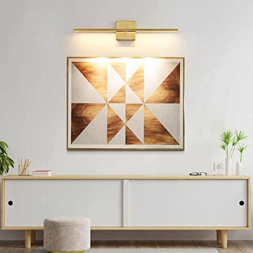 Gold Bathroom Light Fixtures Over Mirror 24 inch 18W LED Vanity Lights for Bathroom Modern Bath Sconces Wall Lighting 3500K Warm Light for Paintings