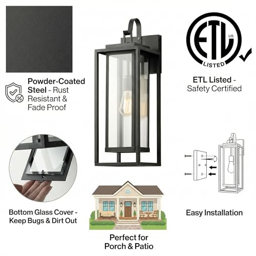 Classic Outdoor Porch Wall Sconce (2 Count)