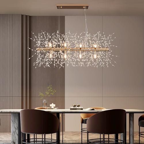 Modern 35.4" Modern Gold Crystal Firework Chandelier (12 Count)