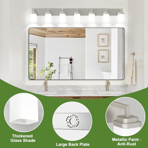 Brushed Nickel Bathroom Light Fixtures (Nickel / 7-Light)