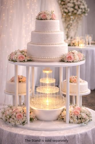 12.5" Lighted Wedding Cake Water Fountain