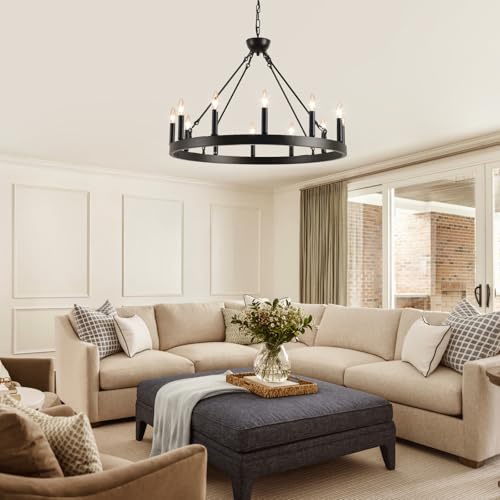 Wagon Wheel Chandelier 32" 12