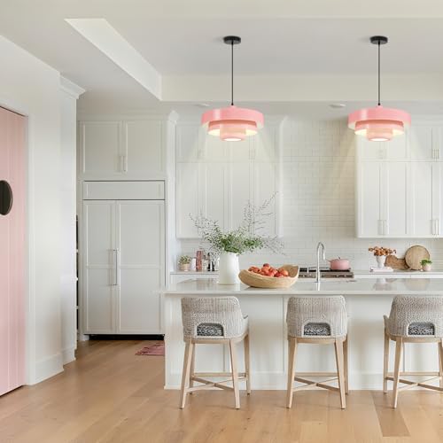 Mid Century Adjustable Pendant Light Pink Ceiling Light Fixture