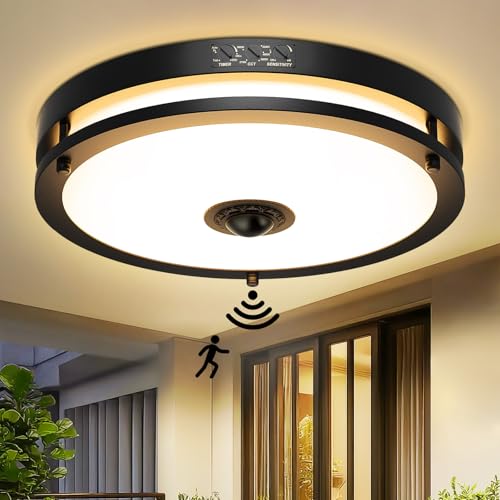 12" LED Motion Sensor Outdoor Ceiling Light Porch Lamp
